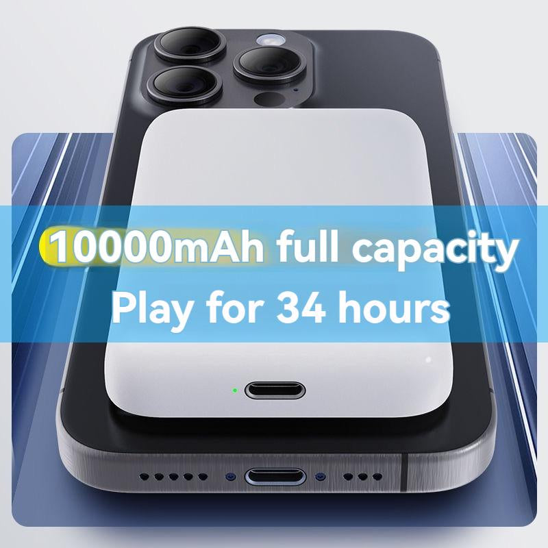 Suitable for Magsafe Battery Pack, 3-In-1 Portable Charger with Data Cable, Magnetic 10000Mah Portable Power Bank for Fast Charging, Ultra-Thin Travel Battery Pack, Compatible with Iphone 16/15/14/13/12