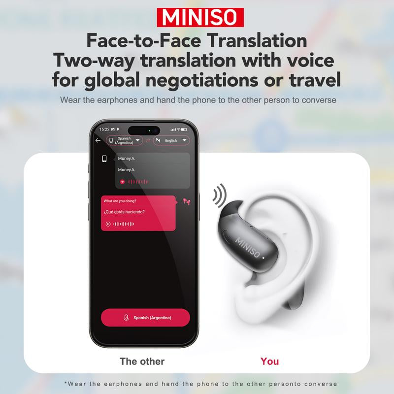 MINISO X28 OWS Open Ear Wireless Bluetooth Earbuds Support 135 Languages Real Time Bluetooth 58H Playback HIFI Stereo Fast Charging
