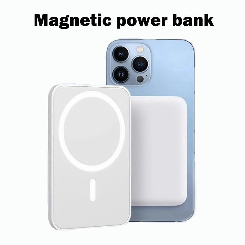 Suitable for Magsafe Battery Pack, 3-In-1 Portable Charger with Data Cable, Magnetic 10000Mah Portable Power Bank for Fast Charging, Ultra-Thin Travel Battery Pack, Compatible with Iphone 16/15/14/13/12