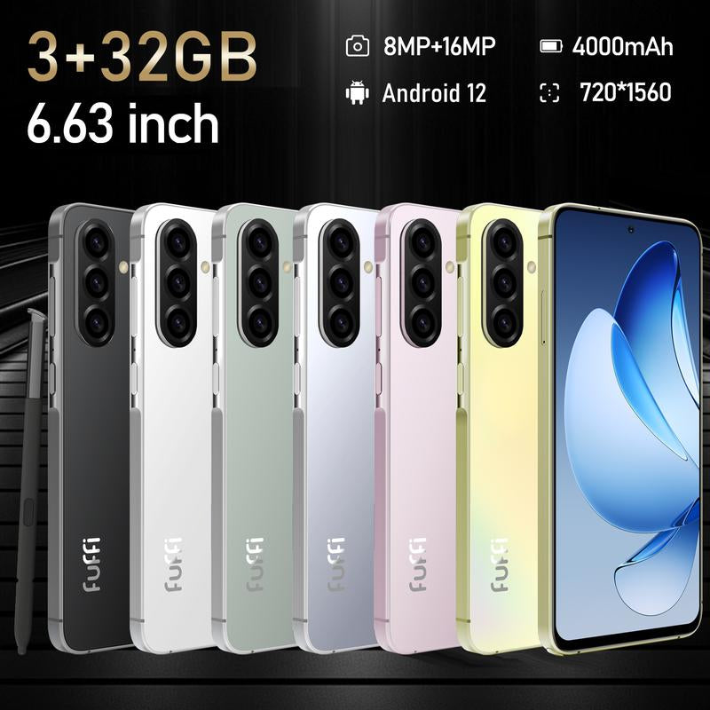 Fuffi-Smartphone Android,6.63 Inch, NFC Unlock, Built-In Stylus Pen, Dual Sim Nano Slot, 4000Mah Battery, 8+16Mp Camera, USB-C Charging Touch Screen Phone