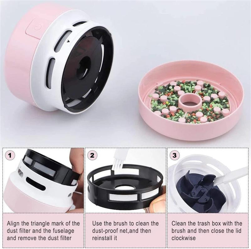 Desktop Vacuum Cleaner,Mini Table Dust Sweeper Energy Saving,High Endurance up to 90 Mins,Rotatable Design for Keyboard/Home/School/Office(Charging Version)