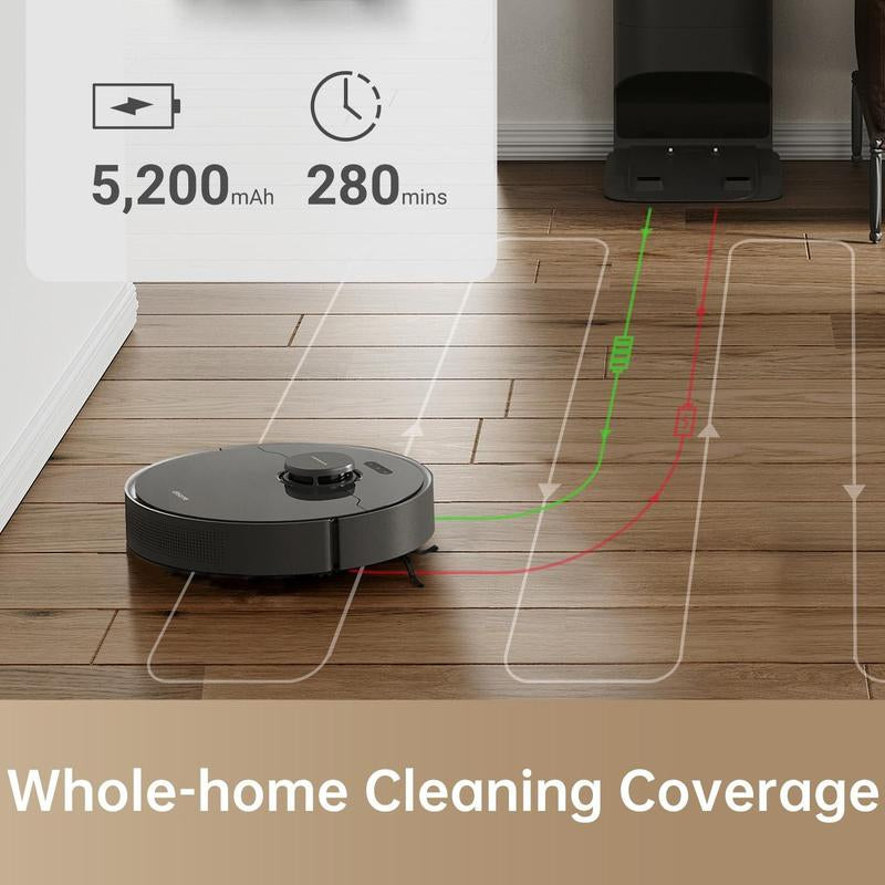 DREAME D10S plus Robot Vacuum and Mop Combo, Self-Emptying for up to 65 Days, 5,000Pa Suction Power, Advanced AI and Lidar Navigation, 280-Min Runtime, Compatible with Alexa, Ideal for Pet Hair House Cleaning Tools