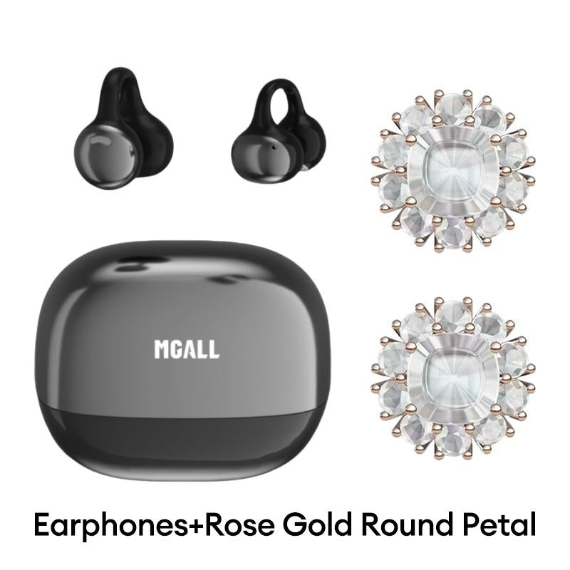MGALL C11 Clip-On Wireless Headphones with 2025 Bluetooth 6.0 for Fast, Stable Connection & Low Power Use, Cloud-Like Comfort & Premium Sound, IPX5 Waterproof Audio Earbuds for Music, Calls & Sports