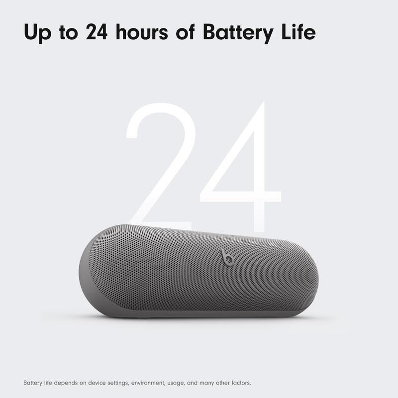 Beats Pill X Kim Kardashian - Wireless Bluetooth Speaker and Portable Charger via USB-C - up to 24 Hours Battery Life, IP67 Water Resistant, Apple & Android Compatible, Built-In Mic – Light Gray Audio