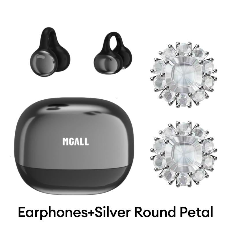 MGALL C11 Clip-On Wireless Headphones with 2025 Bluetooth 6.0 for Fast, Stable Connection & Low Power Use, Cloud-Like Comfort & Premium Sound, IPX5 Waterproof Audio Earbuds for Music, Calls & Sports
