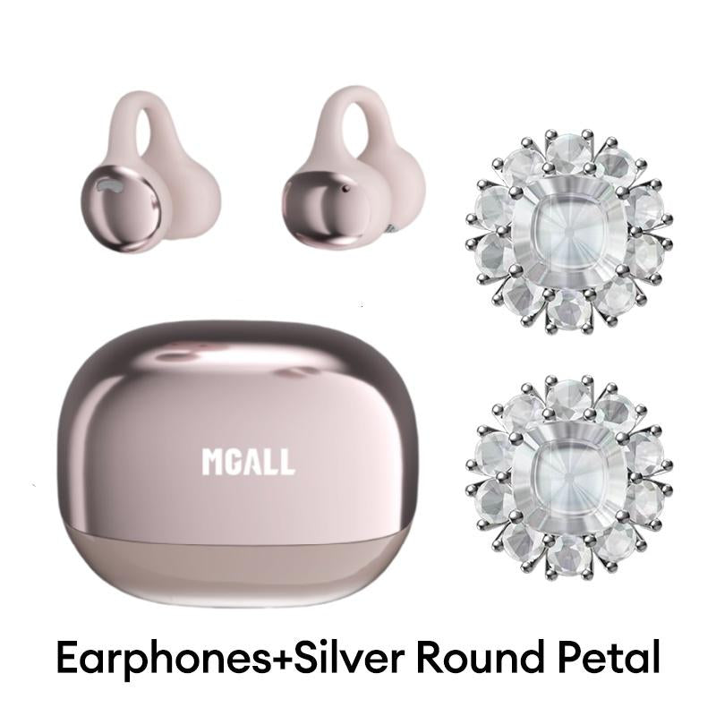 MGALL C11 Clip-On Wireless Headphones with 2025 Bluetooth 6.0 for Fast, Stable Connection & Low Power Use, Cloud-Like Comfort & Premium Sound, IPX5 Waterproof Audio Earbuds for Music, Calls & Sports
