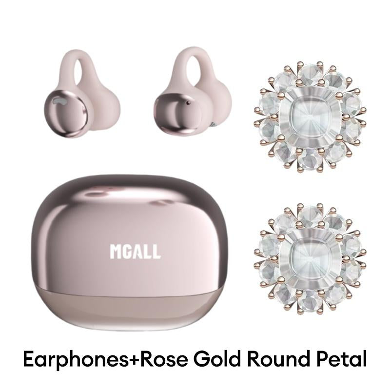 MGALL C11 Clip-On Wireless Headphones with 2025 Bluetooth 6.0 for Fast, Stable Connection & Low Power Use, Cloud-Like Comfort & Premium Sound, IPX5 Waterproof Audio Earbuds for Music, Calls & Sports