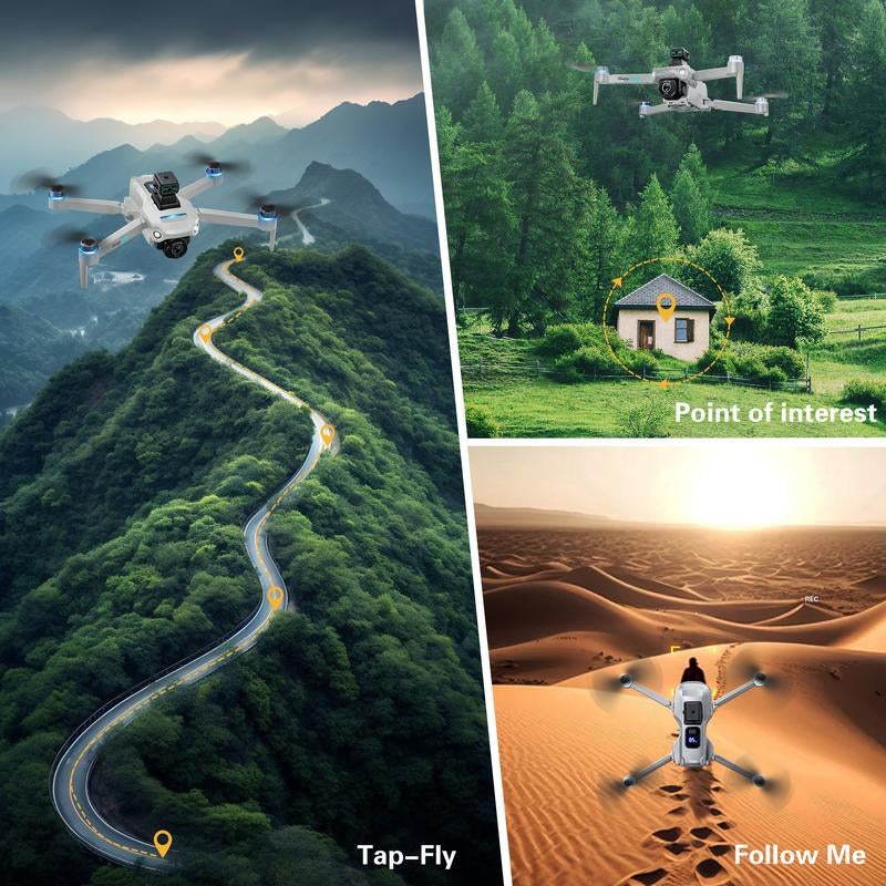 2025 BRAND NEW Drone with 4K UHD EIS Camera, 5G Wifi FPV RC Quadcopters, Brushless Motors, Obstacle Avoidance, Automatic Return, and Replaceable Wing Batteries