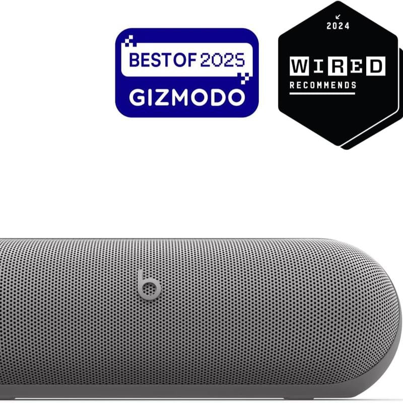 Beats Pill X Kim Kardashian - Wireless Bluetooth Speaker and Portable Charger via USB-C - up to 24 Hours Battery Life, IP67 Water Resistant, Apple & Android Compatible, Built-In Mic – Light Gray Audio