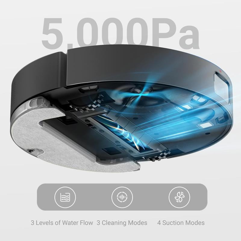 DREAME D10S plus Robot Vacuum and Mop Combo, Self-Emptying for up to 65 Days, 5,000Pa Suction Power, Advanced AI and Lidar Navigation, 280-Min Runtime, Compatible with Alexa, Ideal for Pet Hair House Cleaning Tools