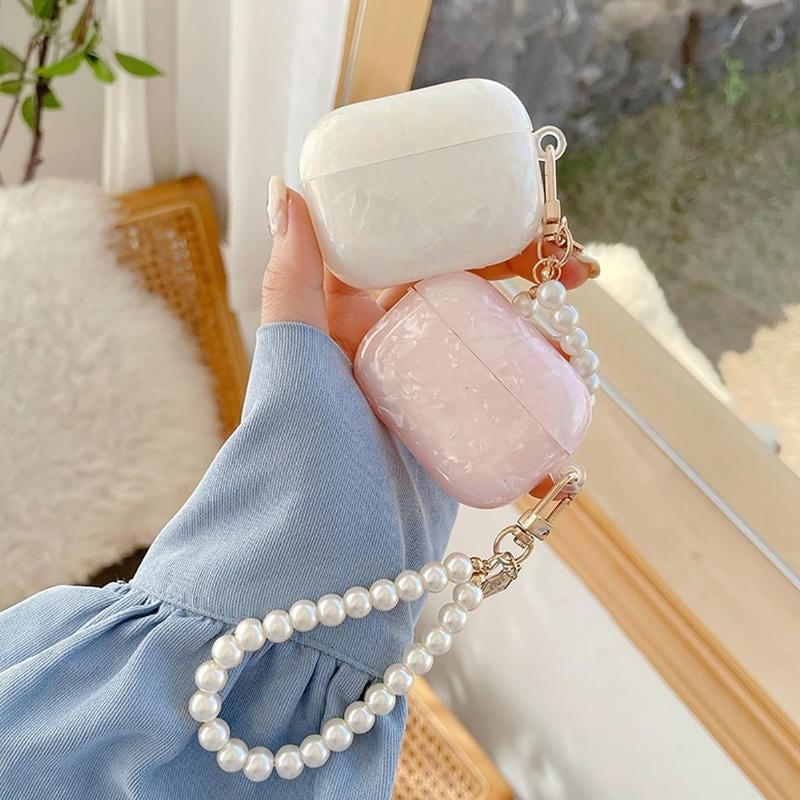 For Cute Glitter Airpods Pro 2Nd/1St Generation Case with Ner Pen, Shell Pattern Airpods Ipod Pro 2 Gen Cover Protective Girl Women with Luxury 2023/2022/2019 - Pink