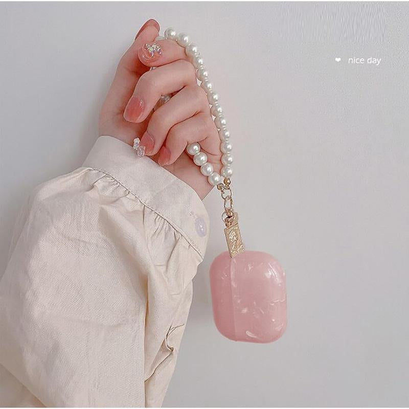 For Cute Glitter Airpods Pro 2Nd/1St Generation Case with Ner Pen, Shell Pattern Airpods Ipod Pro 2 Gen Cover Protective Girl Women with Luxury 2023/2022/2019 - Pink