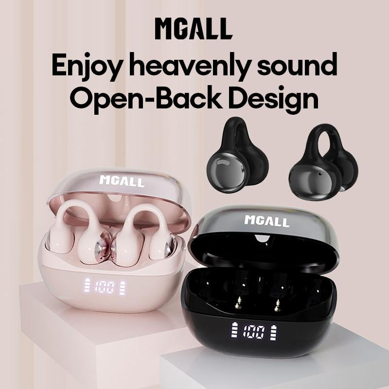 MGALL C11 Clip-On Wireless Headphones with 2025 Bluetooth 6.0 for Fast, Stable Connection & Low Power Use, Cloud-Like Comfort & Premium Sound, IPX5 Waterproof Audio Earbuds for Music, Calls & Sports