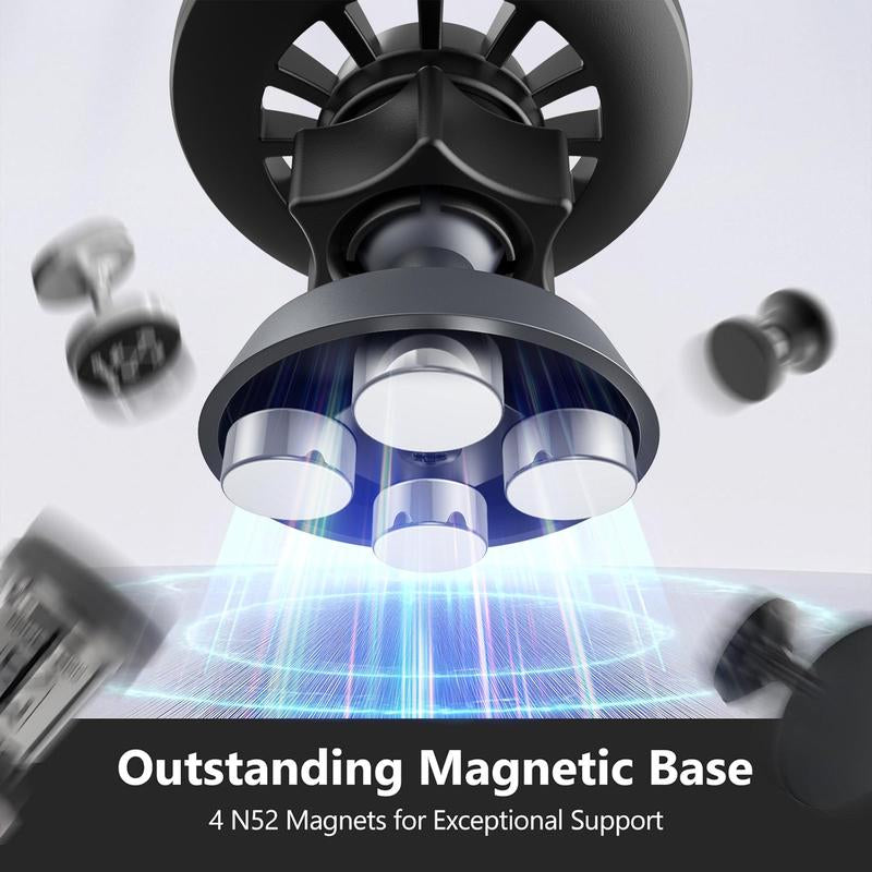 Magnetic Phone Holder, 360 Adjustable Magnetic Phone Holder, Dual Magnets, Alloy Base/Joint, Compatible with Iphone 16/15/14/13/12 Series