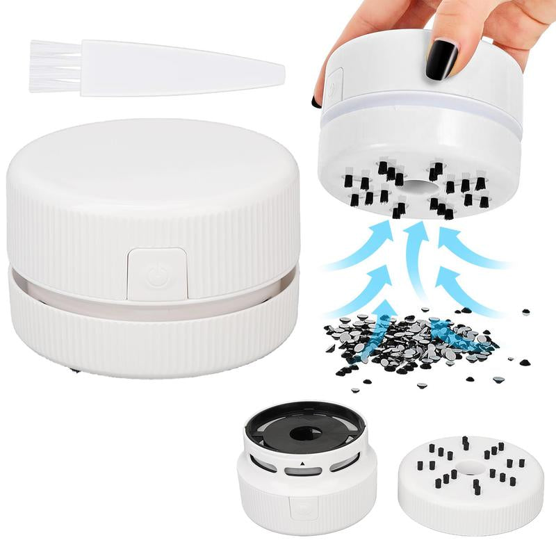 Desktop Vacuum Cleaner,Mini Table Dust Sweeper Energy Saving,High Endurance up to 90 Mins,Rotatable Design for Keyboard/Home/School/Office(Charging Version)