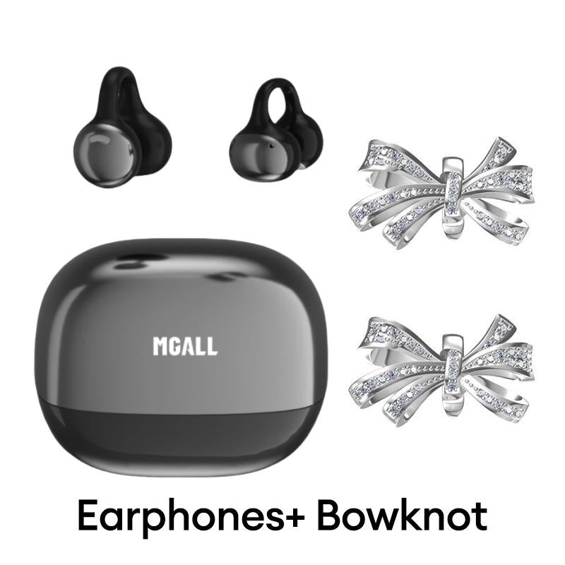 MGALL C11 Clip-On Wireless Headphones with 2025 Bluetooth 6.0 for Fast, Stable Connection & Low Power Use, Cloud-Like Comfort & Premium Sound, IPX5 Waterproof Audio Earbuds for Music, Calls & Sports