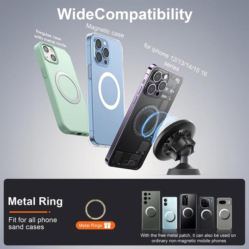Magnetic Phone Holder, 360 Adjustable Magnetic Phone Holder, Dual Magnets, Alloy Base/Joint, Compatible with Iphone 16/15/14/13/12 Series