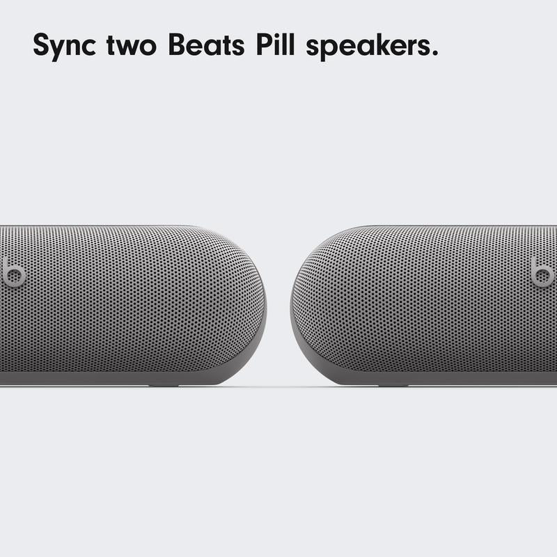 Beats Pill X Kim Kardashian - Wireless Bluetooth Speaker and Portable Charger via USB-C - up to 24 Hours Battery Life, IP67 Water Resistant, Apple & Android Compatible, Built-In Mic – Light Gray Audio