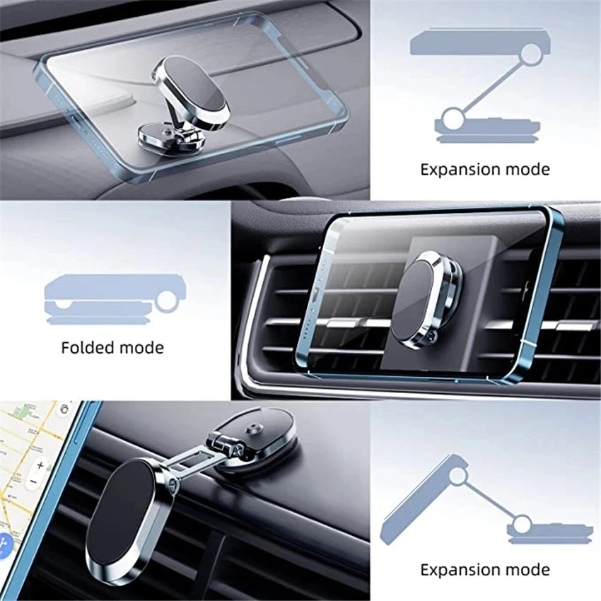 Foldable Car Magnetic Phone Holder  Car Air Vent Mount GPS Support for Iphone Xiaomi Samsung in Car Mobile Phone Stand