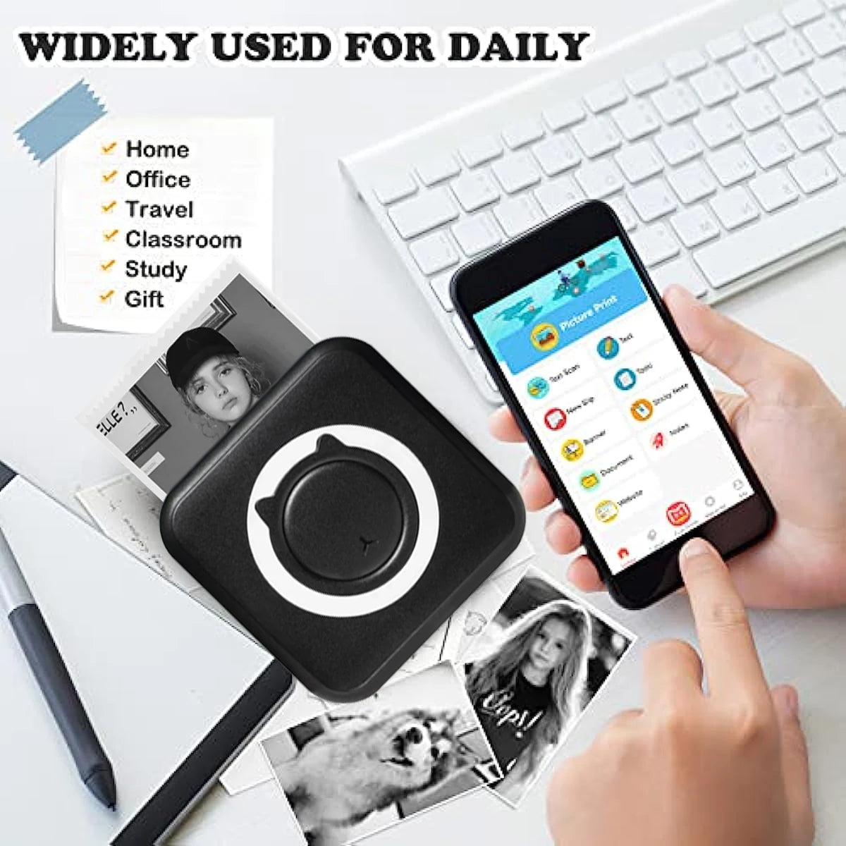 Print on the go! 📸✨ Check out this MINI Portable Thermal Printer - perfect for photos and labels! Wireless Bluetooth for Android & iOS! 🖨️💖