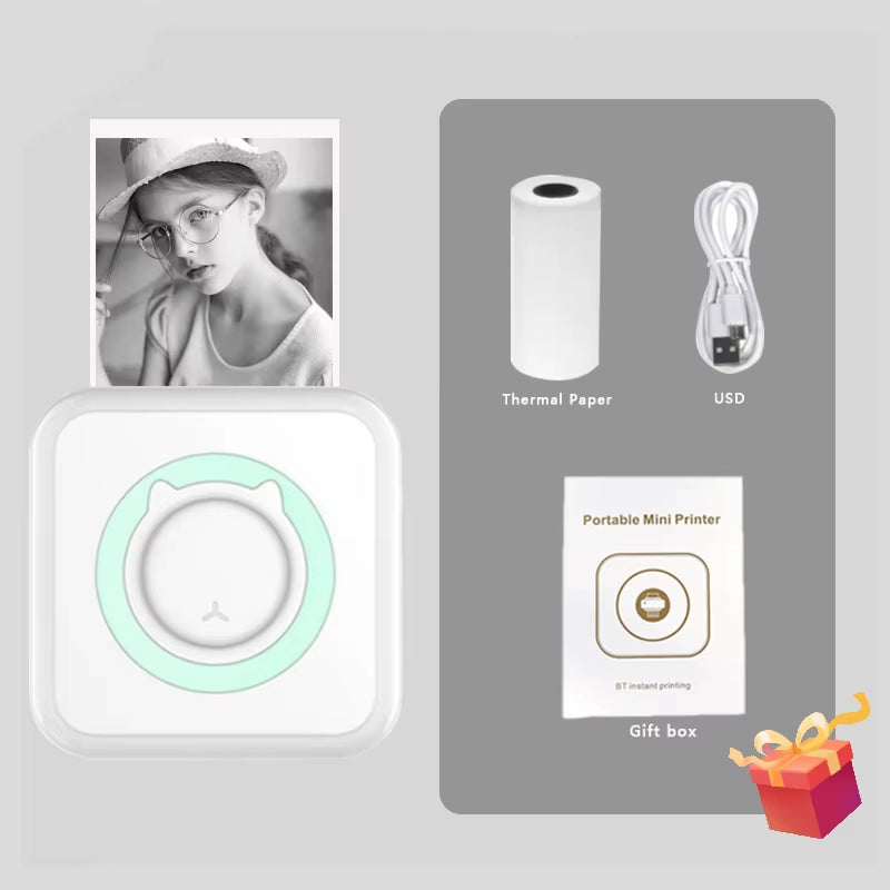 Print on the go! 📸✨ Check out this MINI Portable Thermal Printer - perfect for photos and labels! Wireless Bluetooth for Android & iOS! 🖨️💖