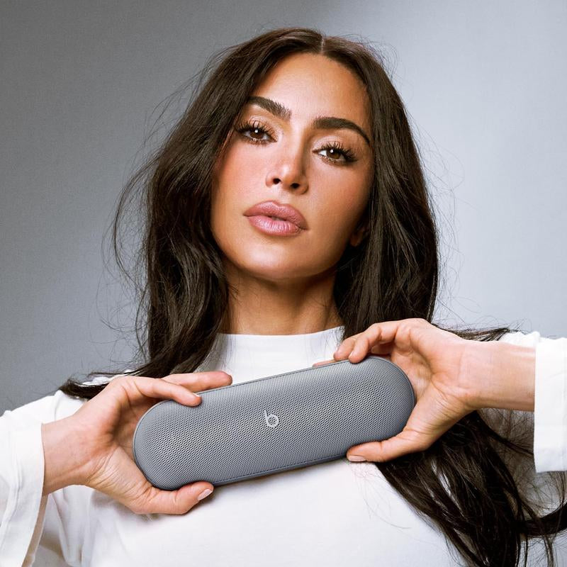 Beats Pill X Kim Kardashian - Wireless Bluetooth Speaker and Portable Charger via USB-C - up to 24 Hours Battery Life, IP67 Water Resistant, Apple & Android Compatible, Built-In Mic – Light Gray Audio